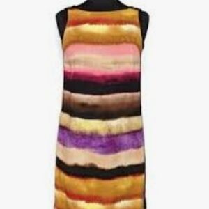 Ann Taylor Colorful Striped Sleeveless Dress